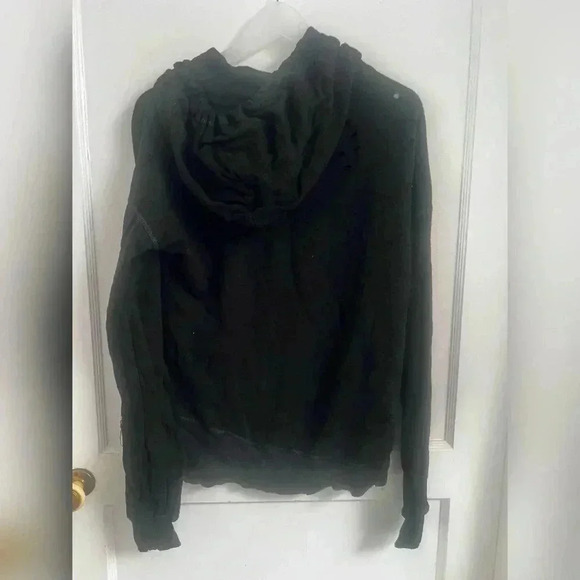 N:Philanthropy Womens Distressed Black Hooded Sweater Size M - Picture 4 of 4
